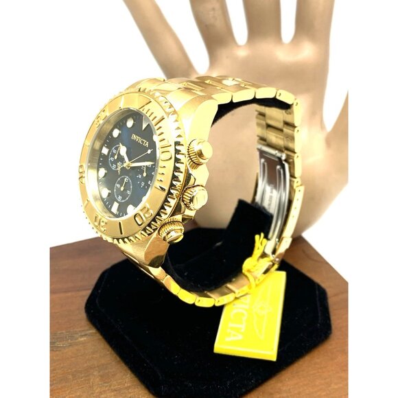 Invicta Men's Watch 36974 Pro Diver Quartz Chronograph Gold Steel Blue Dial 47mm - Picture 2 of 14